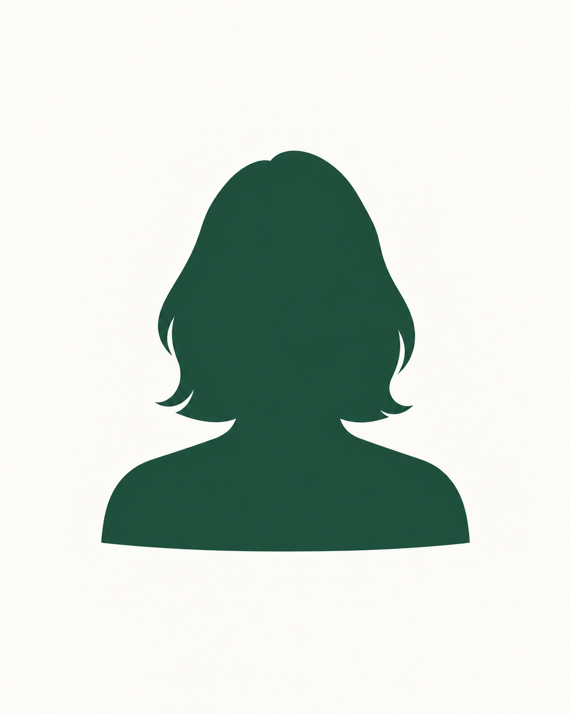 Schlichte symbolische Kopf-Schulter-Silhouette, keine fotografische Abbildung von Paula Kuhlen